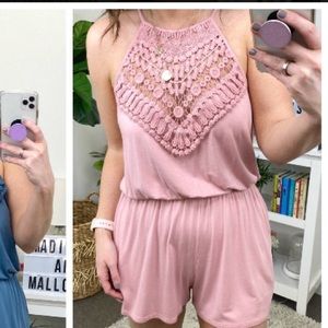 Crochet detail romper